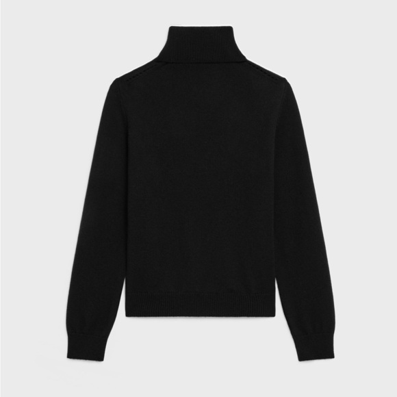 Celine Ladies 100% Cashmere Turtleneck Black Sweater - Size Large​​ - Picture 1 of 9